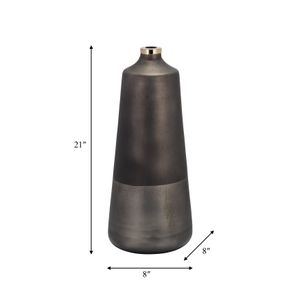 GRISHAMSHAW BRONZE GLASS VASE 21 (IN) 8