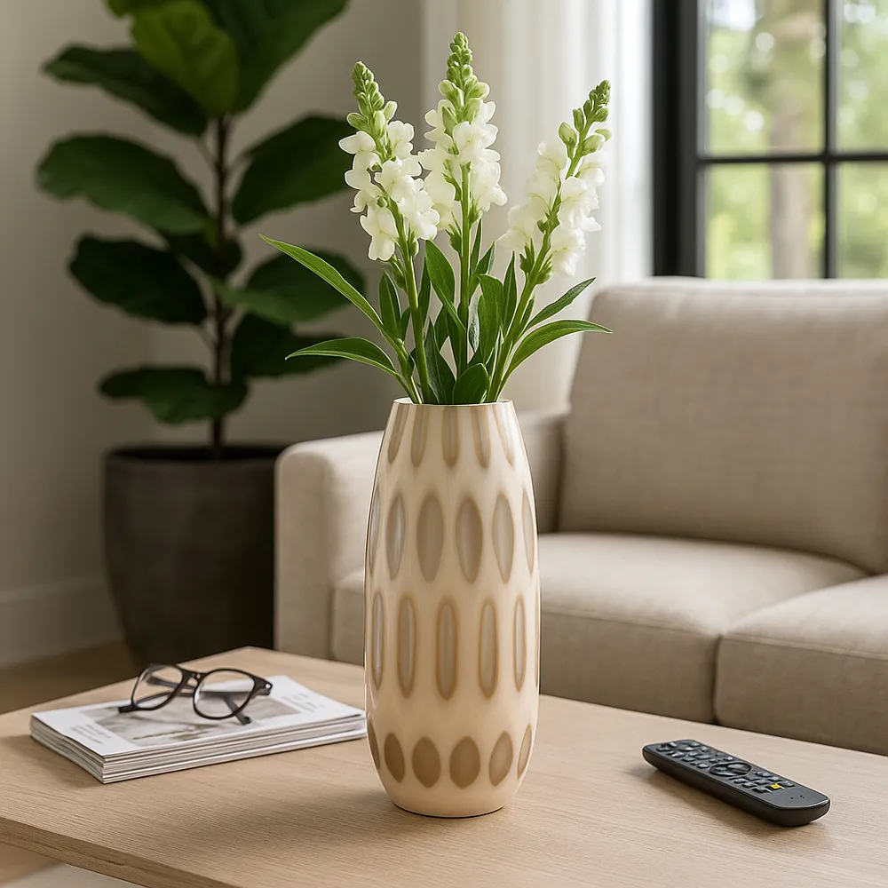 HATCHERHAVEN TAN GLASS VASE 18 (IN)