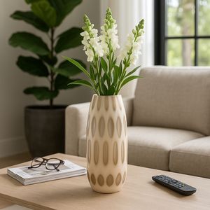 HATCHERHAVEN TAN GLASS VASE 18 (IN) 9