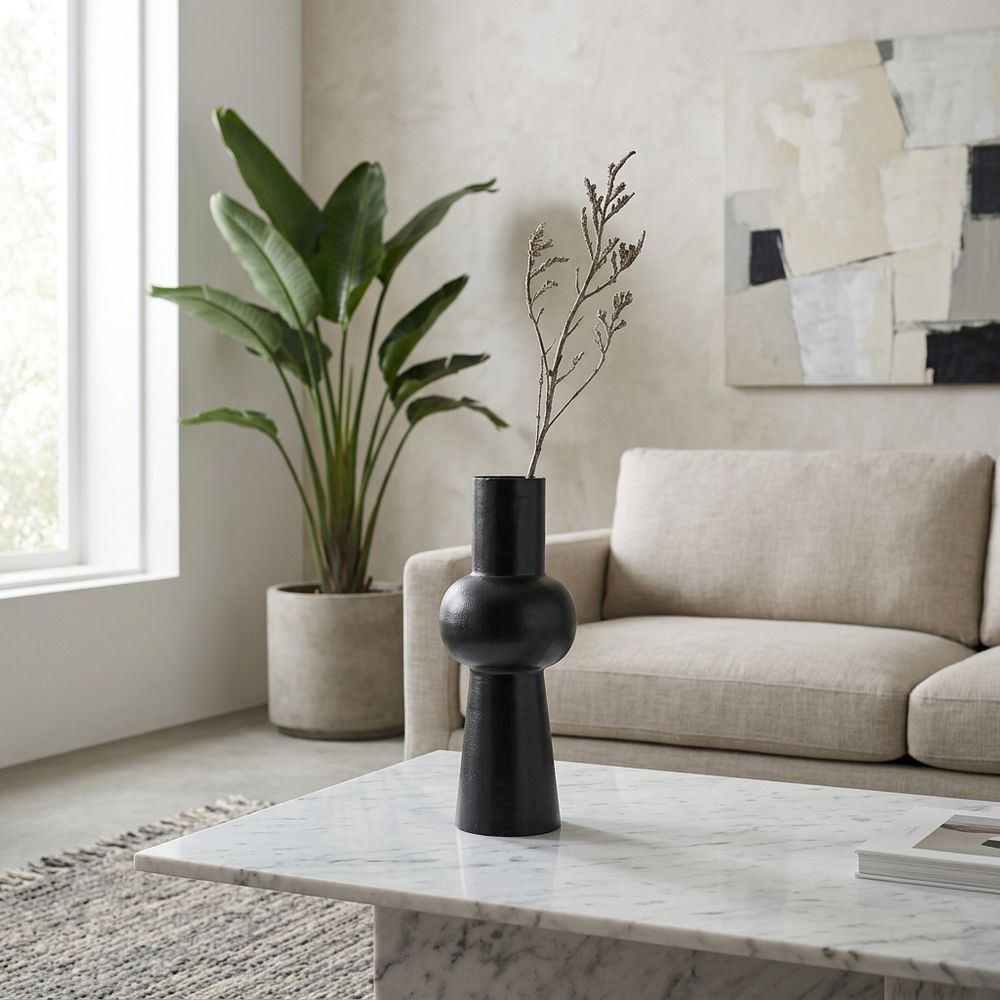 HATTONDALE BLACK VASE 15 (IN)