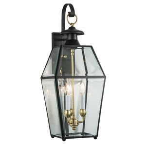 Olde Colony 27'' High 3-Light Outdoor Sconce - Black 1