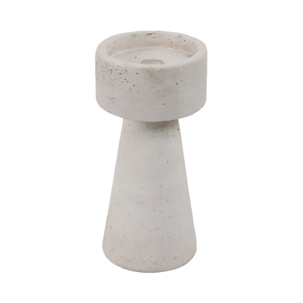 CARLIN WHITE CANDLE HOLDER 8 (IN)