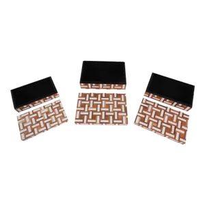 HARVEYLAND SET OF 3 BROWN BOXES 4 (IN) 9