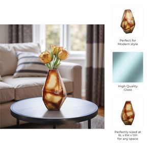 BOLTONHAVEN BROWN GLASS VASE 12 (IN) 9