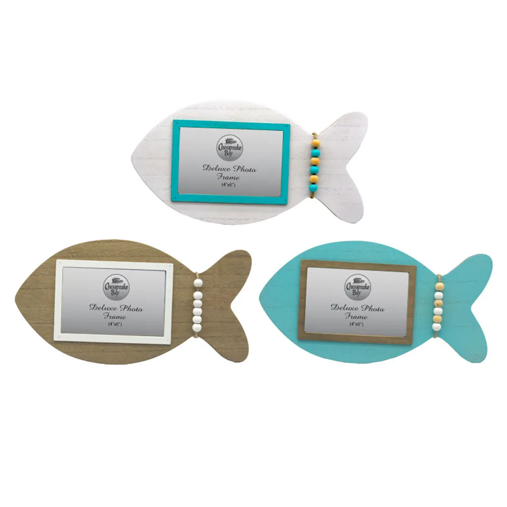 12-3/4" FISH PHOTO FRAME 3-ASST