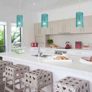 Ice Fragments 5'' Wide 1-Light Mini Pendant - Satin Nickel and Aqua Glass 4
