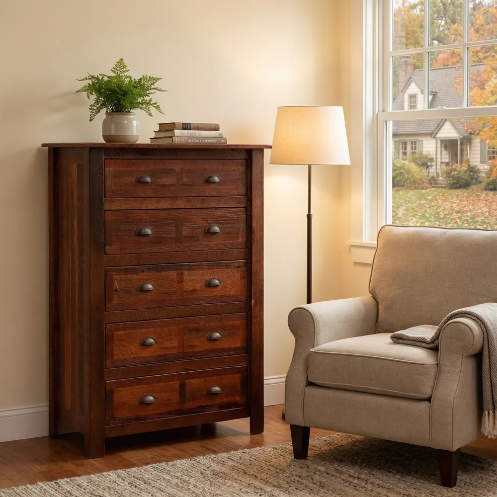 Barnwood Five Drawer Chest - Premium Line