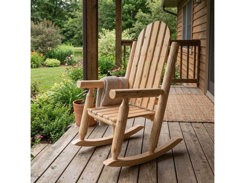 Voyageur Adirondack Rocking Chair - Unfinished/Unassembled 1
