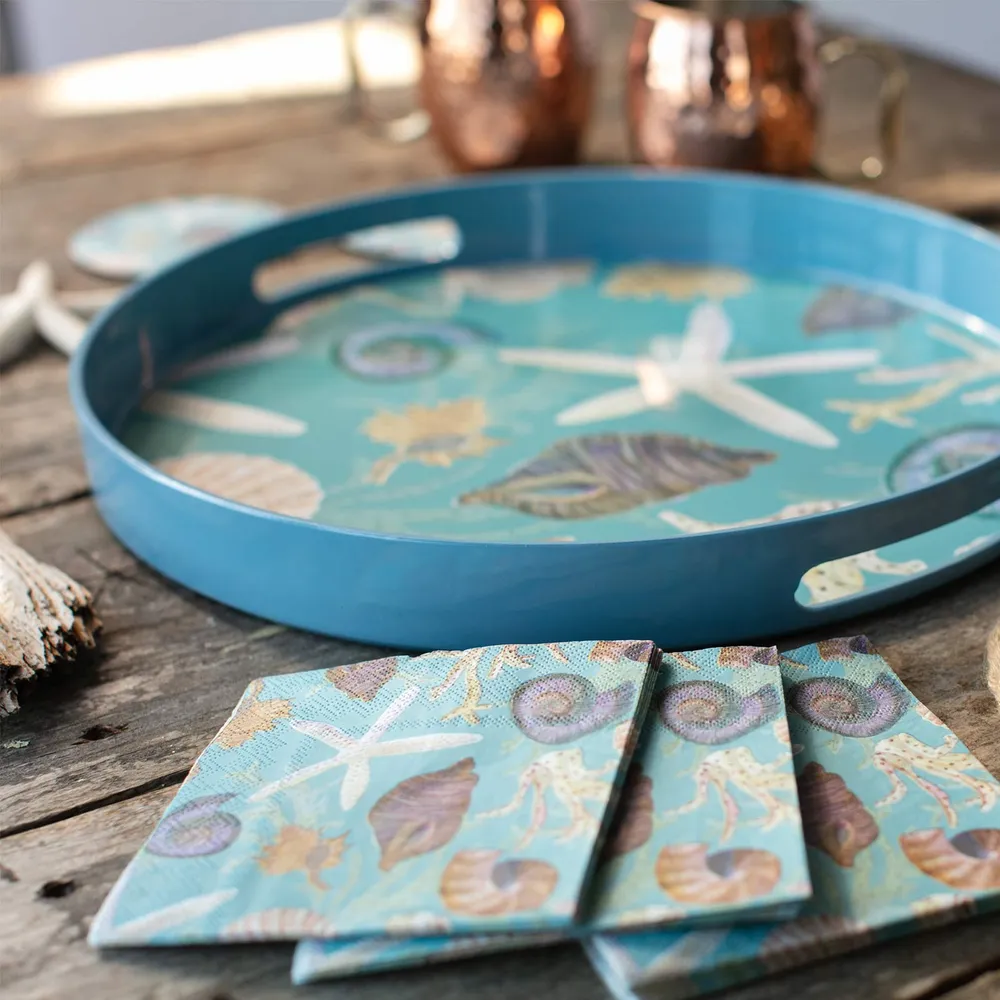 Sea Treasures Coastal Paper Cocktail Napkins (Pack of 25)