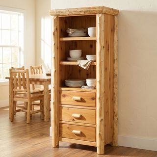 Cedar Log Open Pantry - Weathered