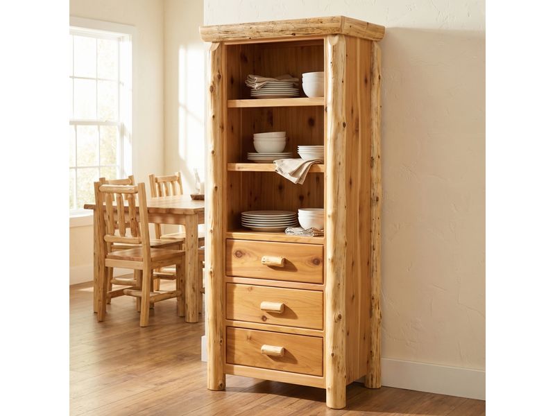 Cedar Log Open Pantry - Natural 1