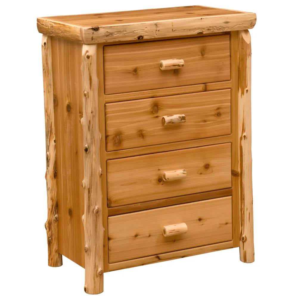 Cedar Log Four Drawer Chest - Weathered - Standard Line