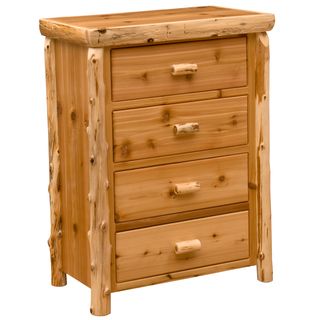 Cedar Log Four Drawer Chest - Weathered - Standard Line