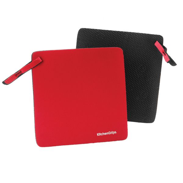 KG Pot Grabber, 7"/18cm, 2pc Set, Cherry/Black FLxaPrene