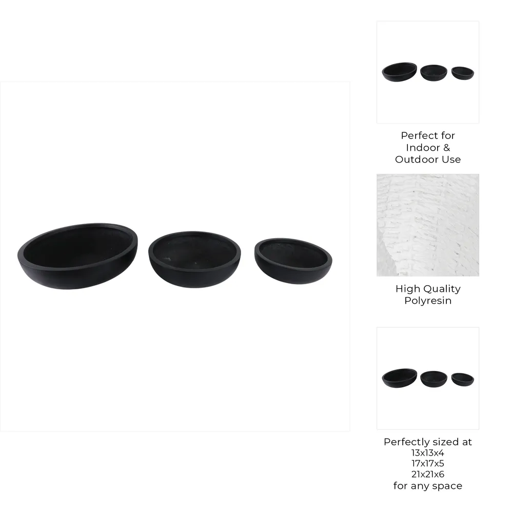SHAYHOLM SET OF 3 BLACK PLANTER 6 (IN)