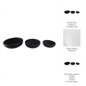SHAYHOLM SET OF 3 BLACK PLANTER 6 (IN) 9