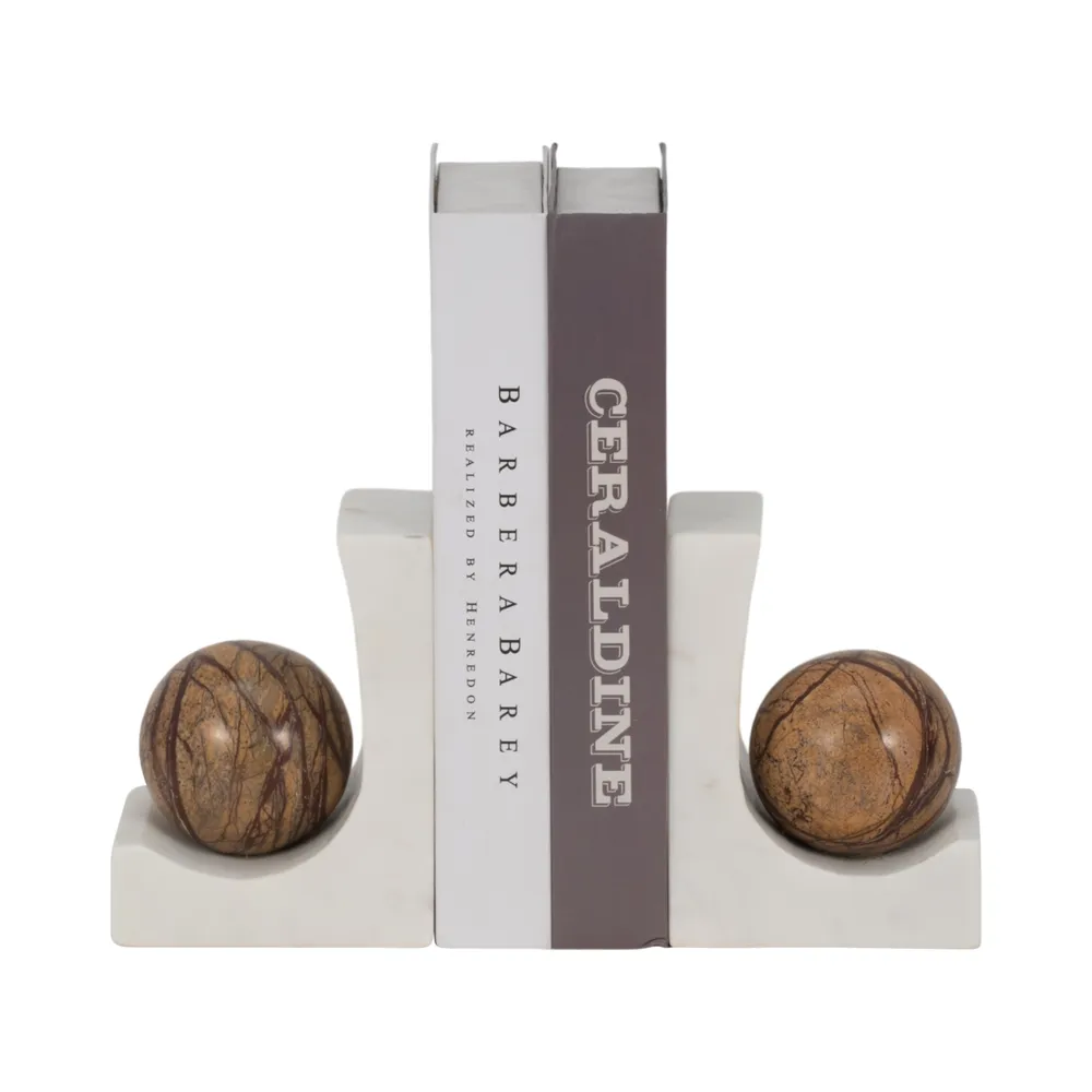 CLARAWELL SET OF 2 IVORY BOOKENDS 6 (IN)