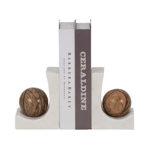 CLARAWELL SET OF 2 IVORY BOOKENDS 6 (IN) 3