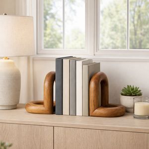 TRUEPORT SET OF 2 BROWN BOOKENDS 8 (IN) 11