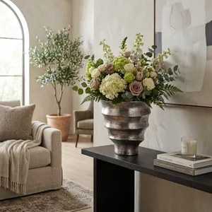DASHSTONE SILVER VASE 13 (IN) 2