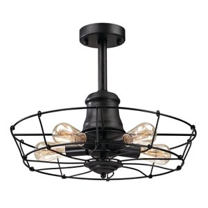 Glendora 20'' Wide 5-Light Semi Flush Mount - Wrought Iron Black 1