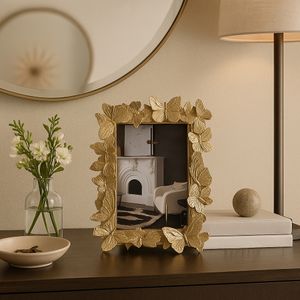 RESIN, 4X6 BUTTERFLIES PHOTO FRAME, GOLD 9