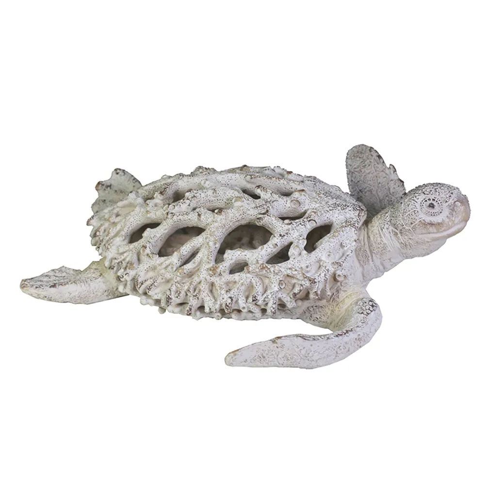 13" FOSSILIZED TURTLE FIGURE