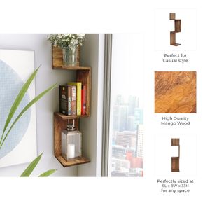 RAELAND BROWN WALL SHELF 33 (IN) 10