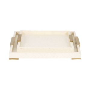 HENSONGROVE SET OF 2 IVORY TRAY 2 (IN) 6