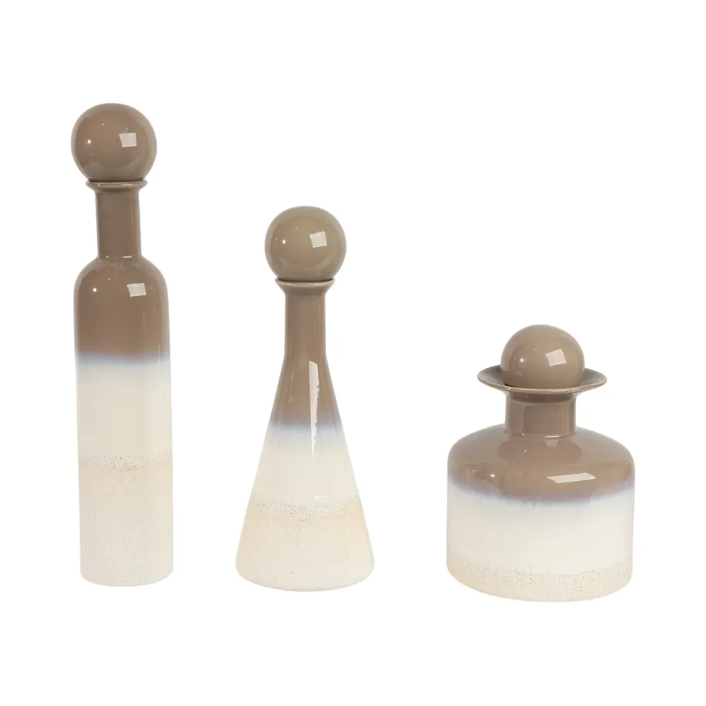 RAYMONDRUN SET OF 3 IVORY VASES 21 (IN)