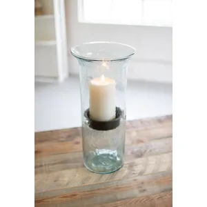 Mini Glass Candle Cylinders with Rustic Insert / Large 2