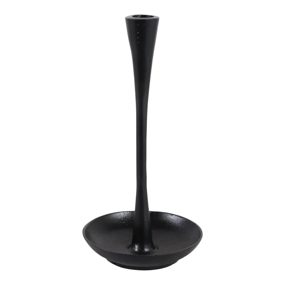 DECKERROSE BLACK CANDLE HOLDER 10 (IN)