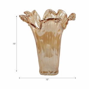 CLAYMORE BROWN GLASS VASE 15 (IN) 9