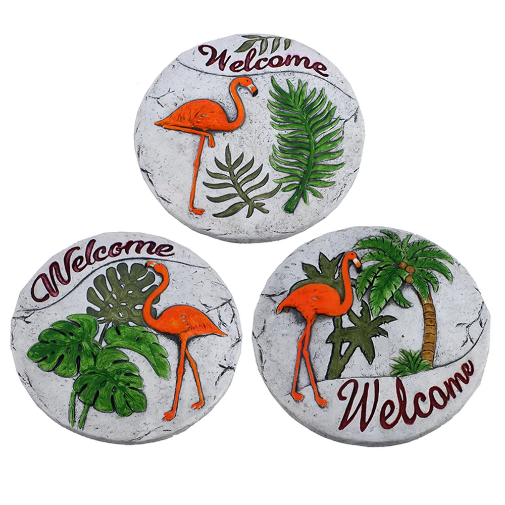 10" FLAMINGO STEPPING STONE 3-ASST