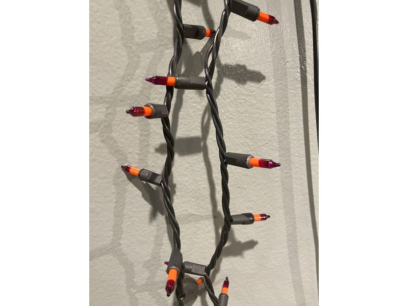 100-Count Orange & Purple String Lights - Black Wire 1