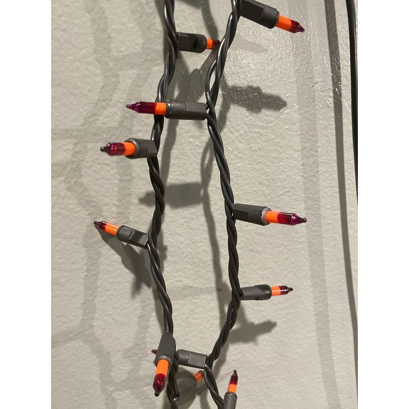 100-Count Orange & Purple String Lights - Black Wire