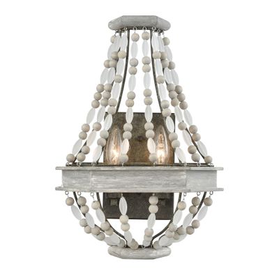 Summerton 16″ High 2-Light Sconce - Washed Gray