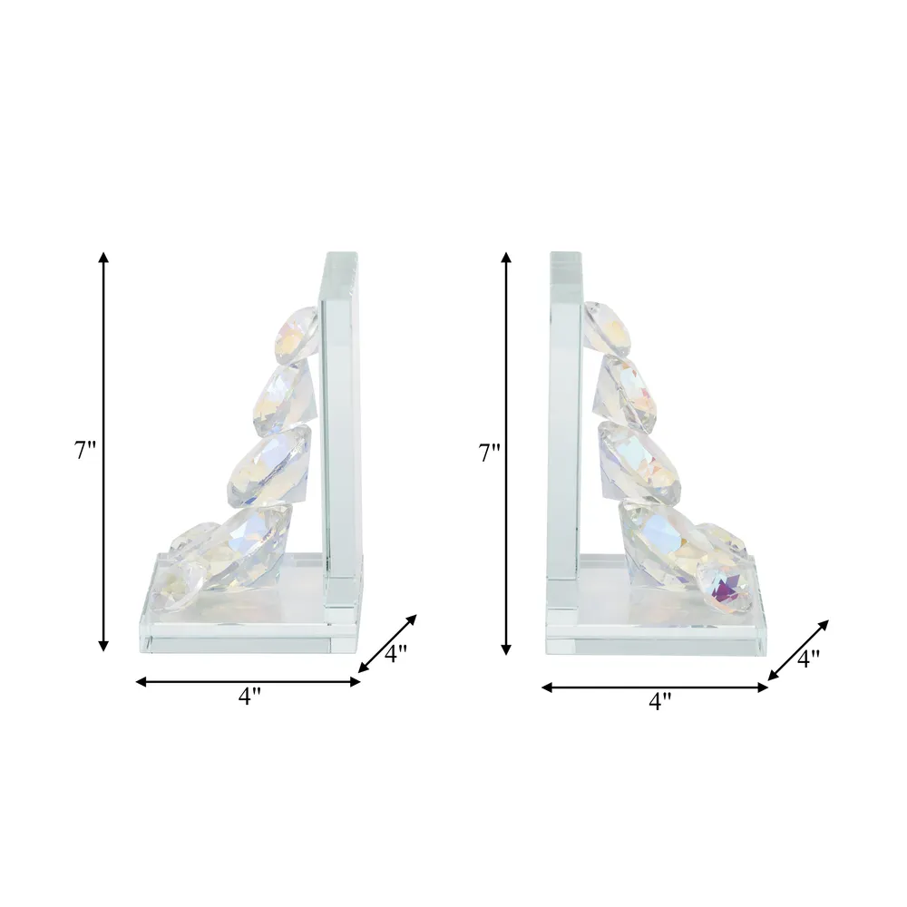 GARLANDGROVE SET OF 2 CLEAR BOOKENDS 7 (IN)