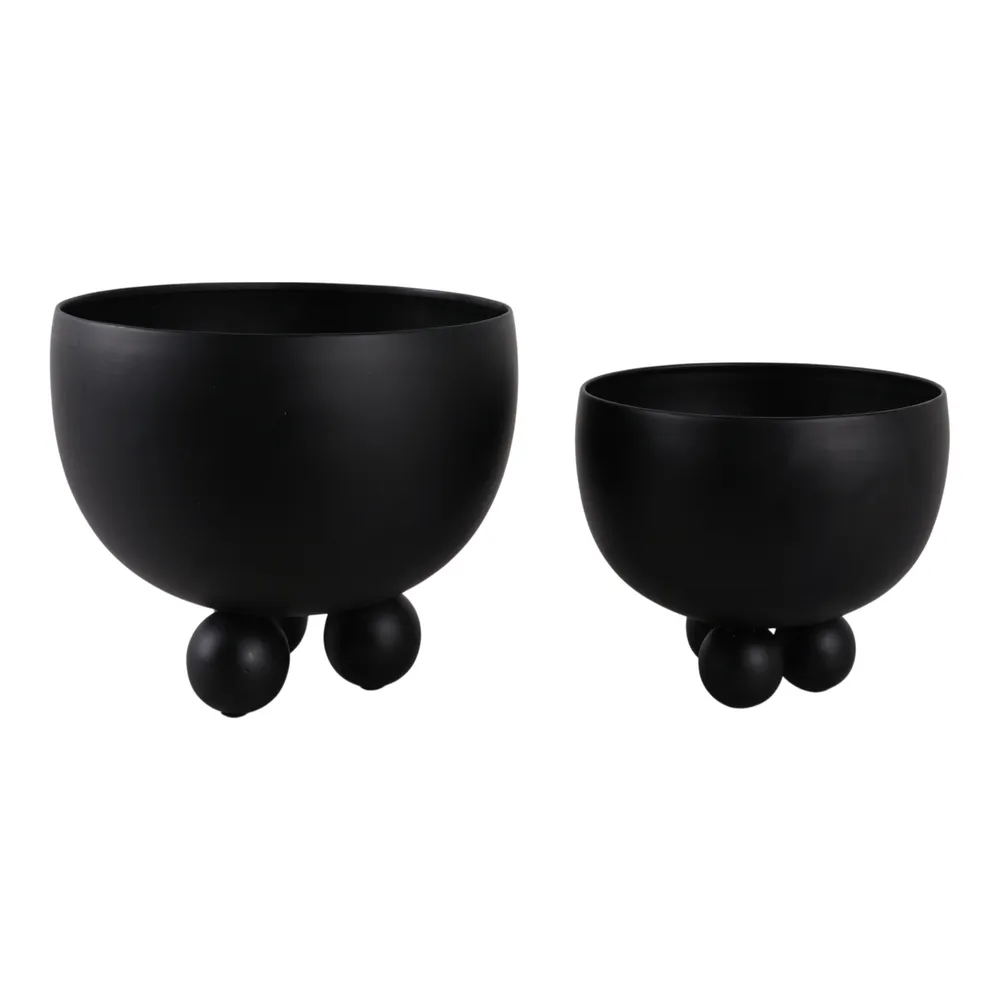 SLATEOAK SET OF 2 BLACK PLANTER 10 (IN)