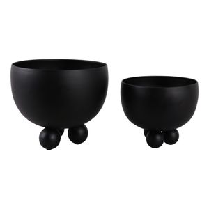SLATEOAK SET OF 2 BLACK PLANTER 10 (IN) 3