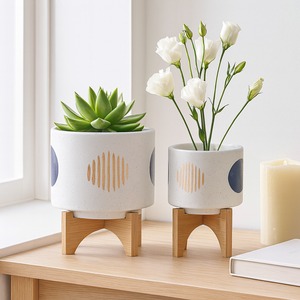 BLAINEWICK SET OF 2 WHITE PLANTER 11 (IN) 11