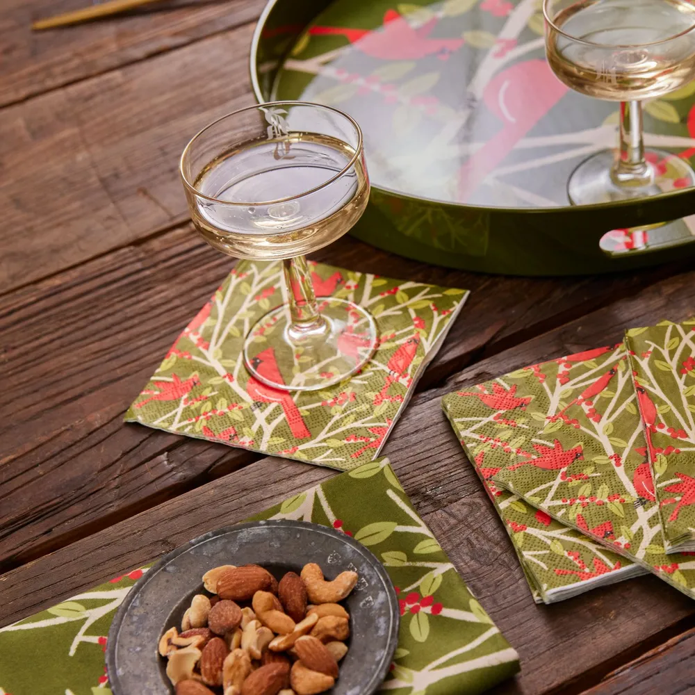 Red Cardinals Paper Cocktail Napkins (Pack of 25)