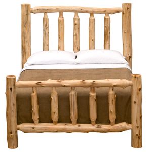 Cedar Log Traditional Bed - Double - Vintage 4