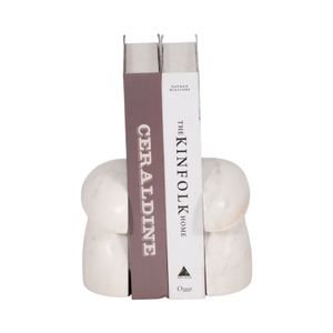 CHASEVALE SET OF 2 WHITE BOOKENDS 6 (IN) 3