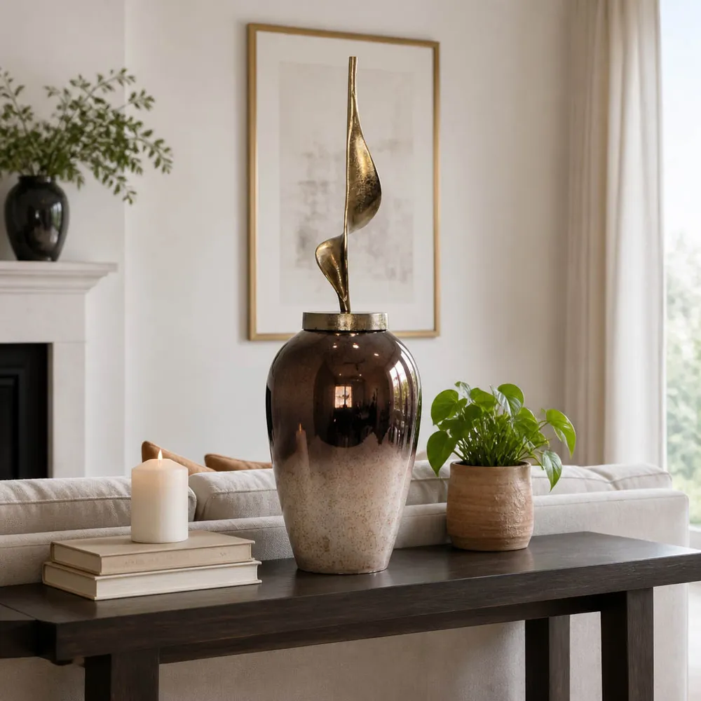GUNNARGROVE GRAY GLASS VASE 33 (IN)