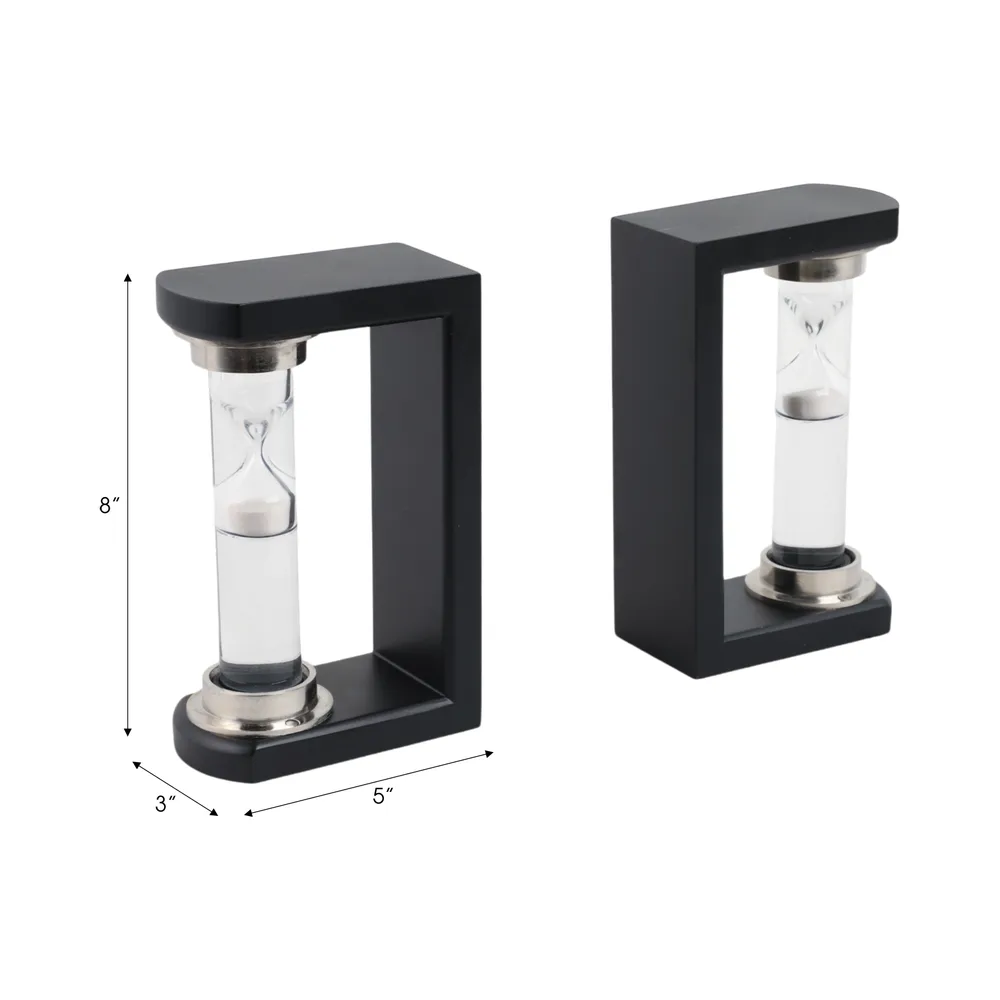 RAFEMOOR SET OF 2 BLACK BOOKENDS 8 (IN)