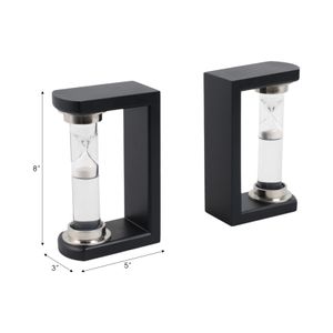 RAFEMOOR SET OF 2 BLACK BOOKENDS 8 (IN) 8
