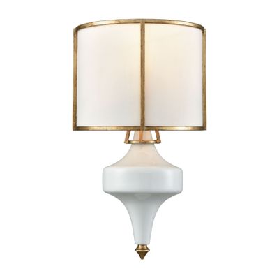 Ceramique 15″ High 1-Light Sconce - Antique Gold Leaf