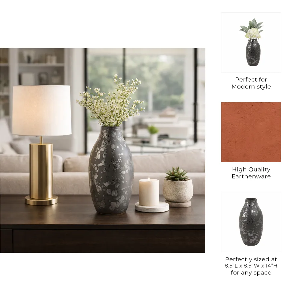 BURGESSLEY BLACK VASE 14 (IN)