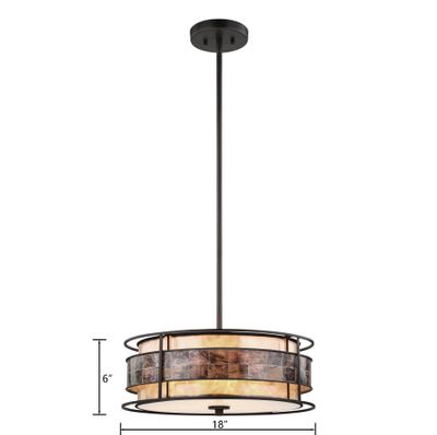 Tremont 18″ Wide 3-Light Chandelier - Tiffany Bronze